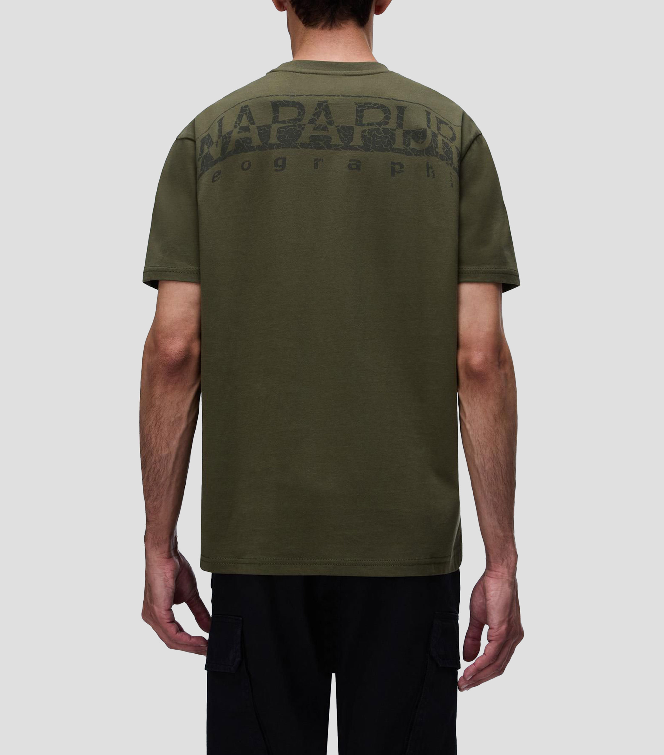 Playera cuello redondo manga corta estampada Hombre